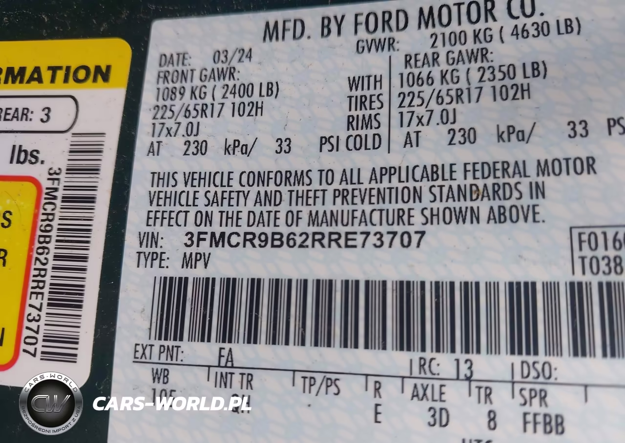 2024 Ford Bronco Sport Big Bend VIN:3FMCR9B62RRE73707 - 9