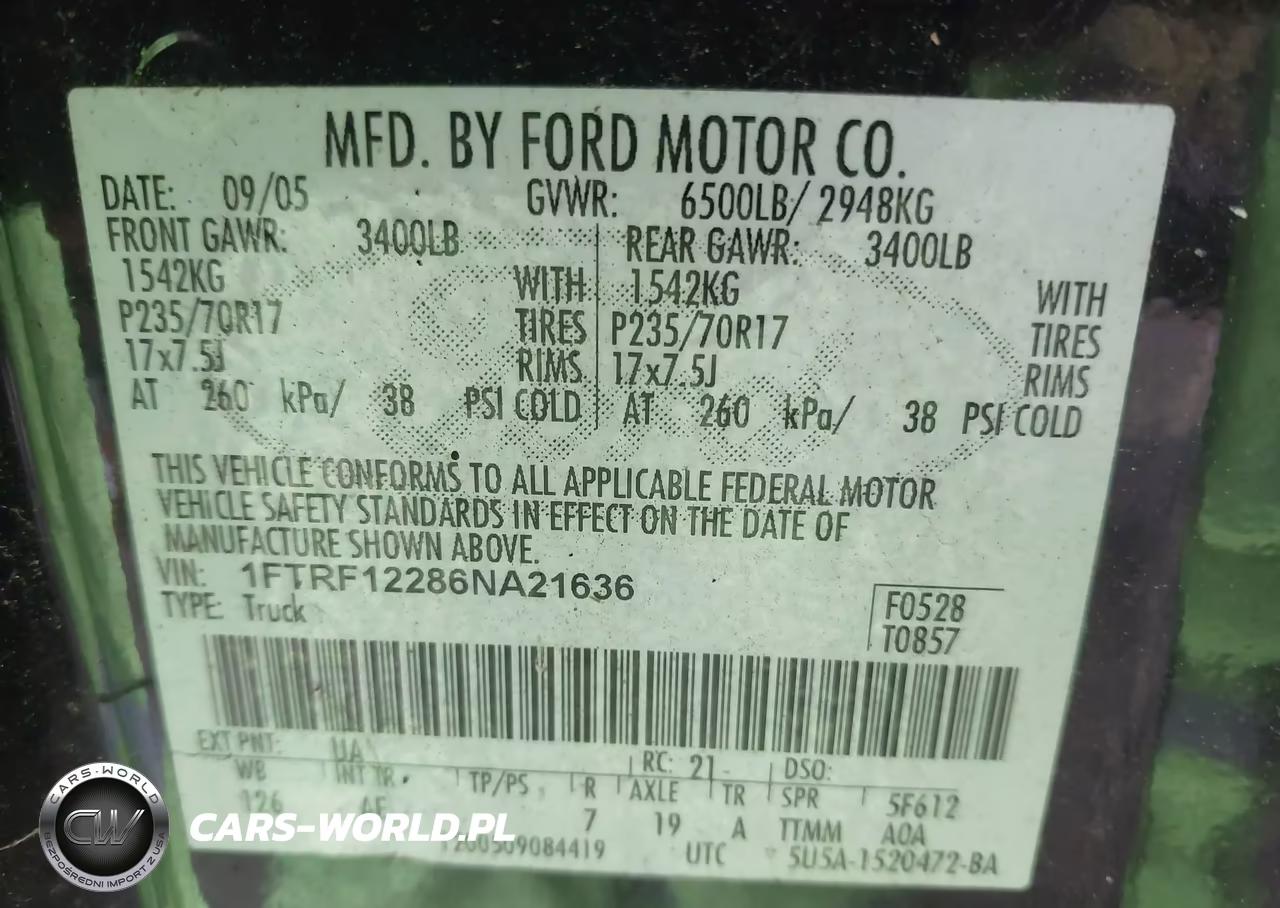 2006 Ford F-150 Stx-Xl-Xlt VIN:1FTRF12286NA21636 - 9