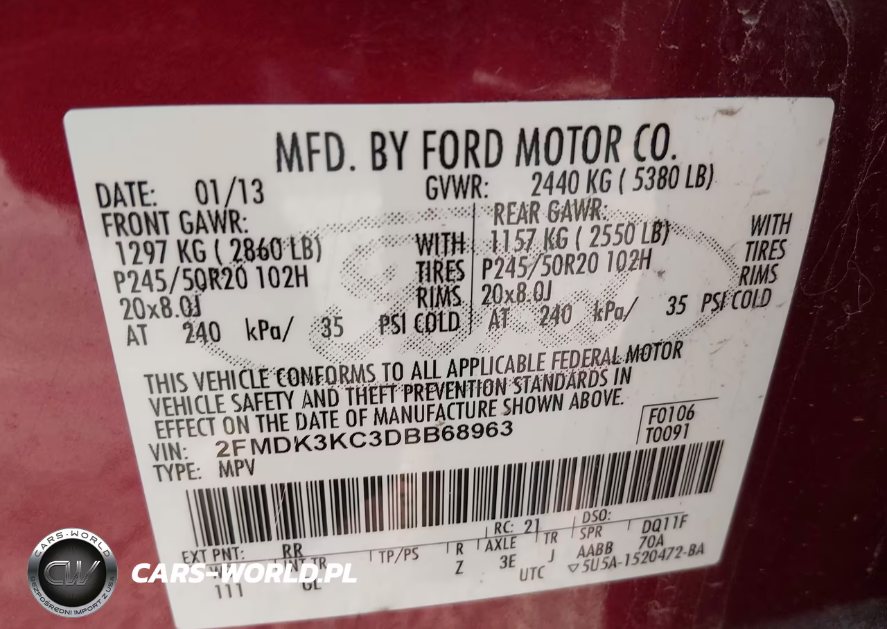 2013 Ford Edge Limited VIN:2FMDK3KC3DBB68963 - 9