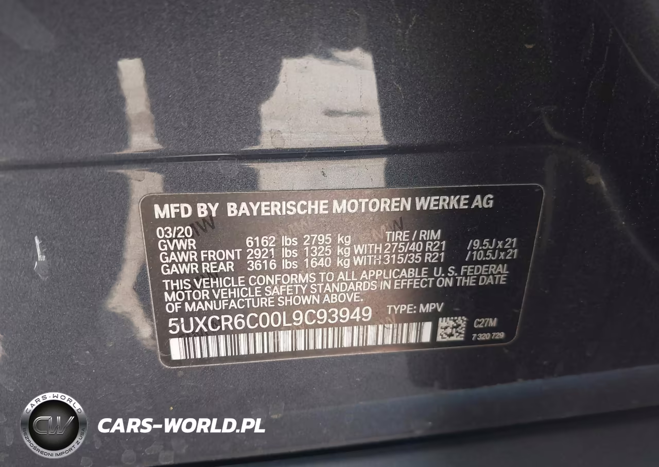 2020 BMW X5 xDrive40I VIN:5UXCR6C00L9C93949 - 9