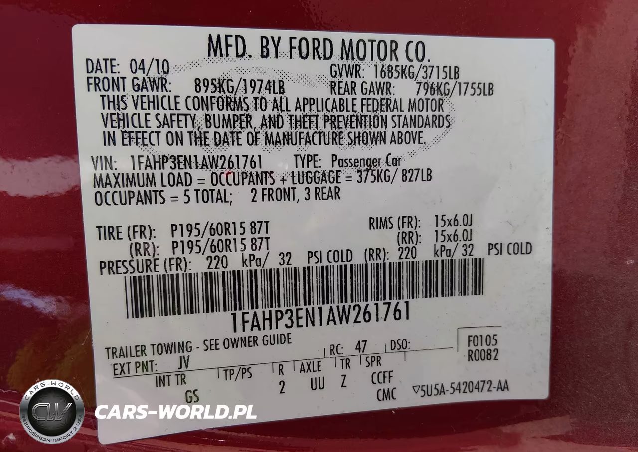 2010 Ford Focus S VIN:1FAHP3EN1AW261761 - 9