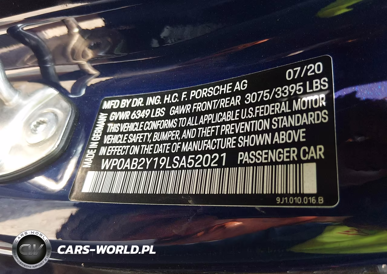 2020 Porsche Taycan 4S VIN:WP0AB2Y19LSA52021 - 9