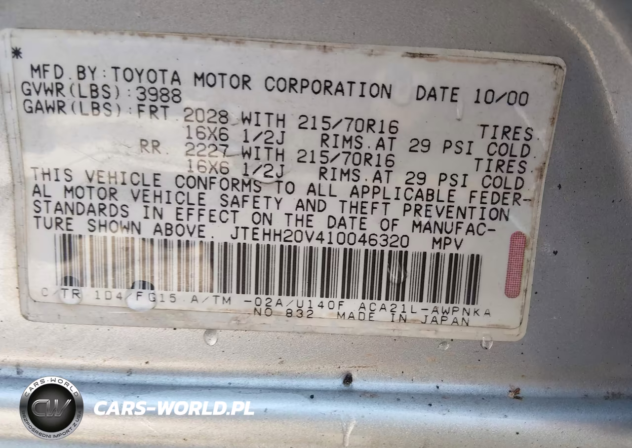 2001 Toyota Rav4 VIN:JTEHH20V410046320 - 9