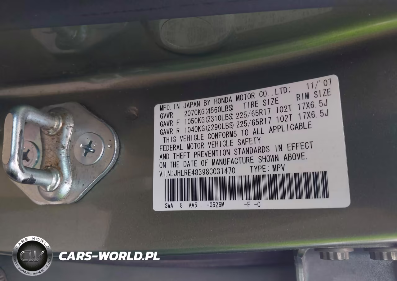 2008 Honda Cr-V Lx VIN:JHLRE48398C031470 - 9