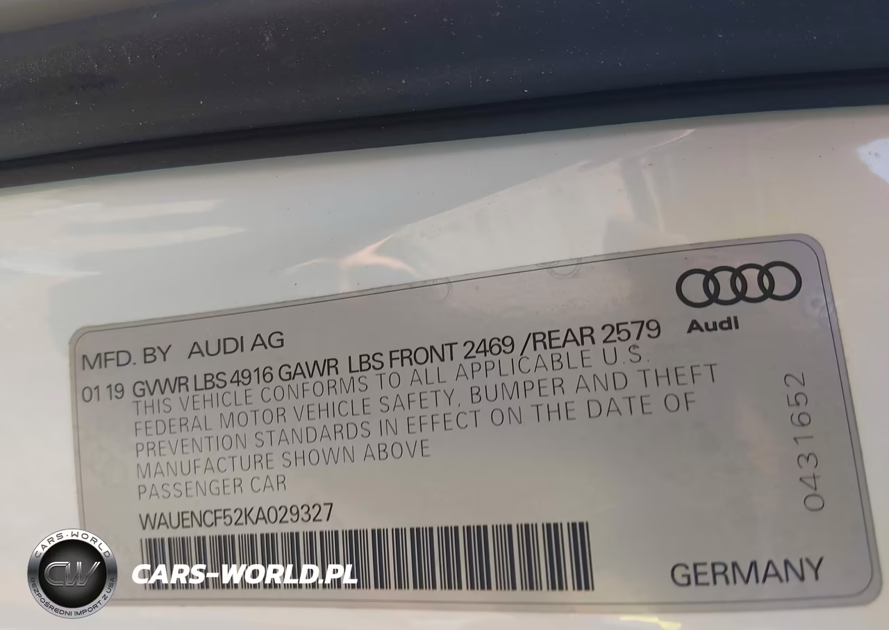 2019 Audi A5 Premium Plus S-Line VIN:WAUENCF52KA029327 - 9