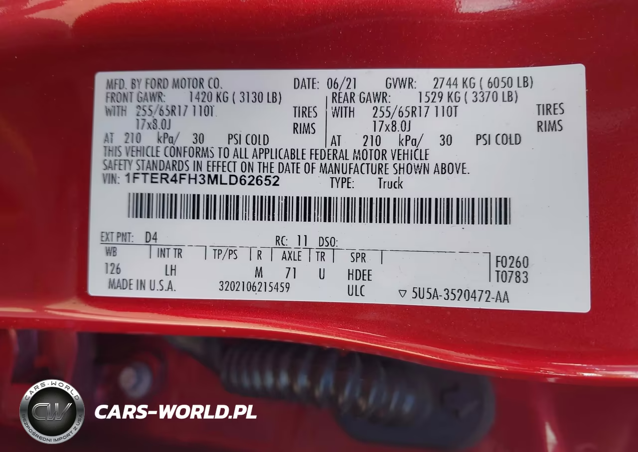 2021 Ford Ranger Xlt VIN:1FTER4FH3MLD62652 - 9