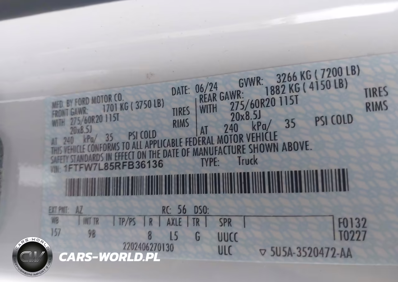 2024 Ford F-150 Platinum VIN:1FTFW7L85RFB36136 - 9