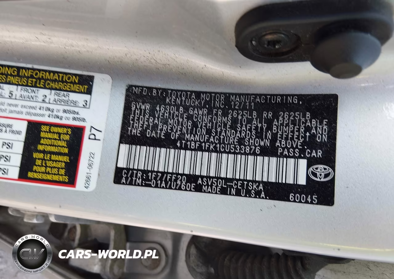 2012 Toyota Camry Se VIN:4T1BF1FK1CU533876 - 9