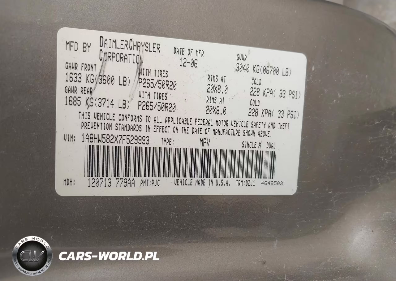 2007 Chrysler Aspen Limited VIN:1A8HW582X7F529993 - 9