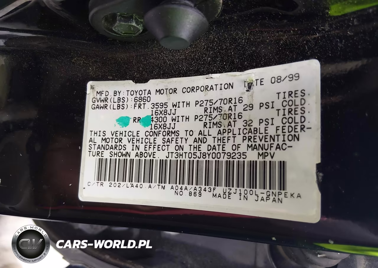 2000 Toyota Land Cruiser VIN:JT3HT05J8Y0079235 - 9