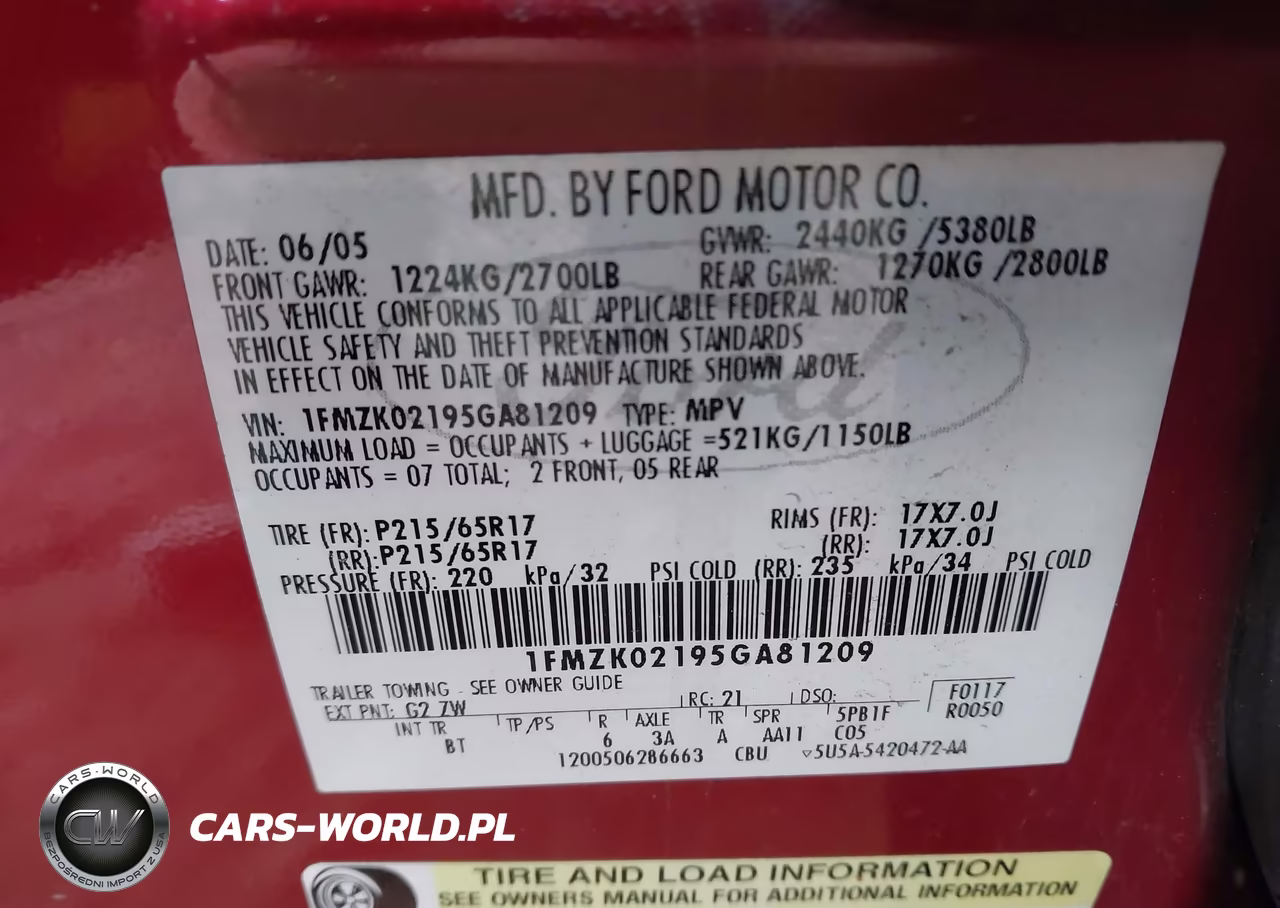 2005 Ford Freestyle Sel VIN:1FMZK02195GA81209 - 9