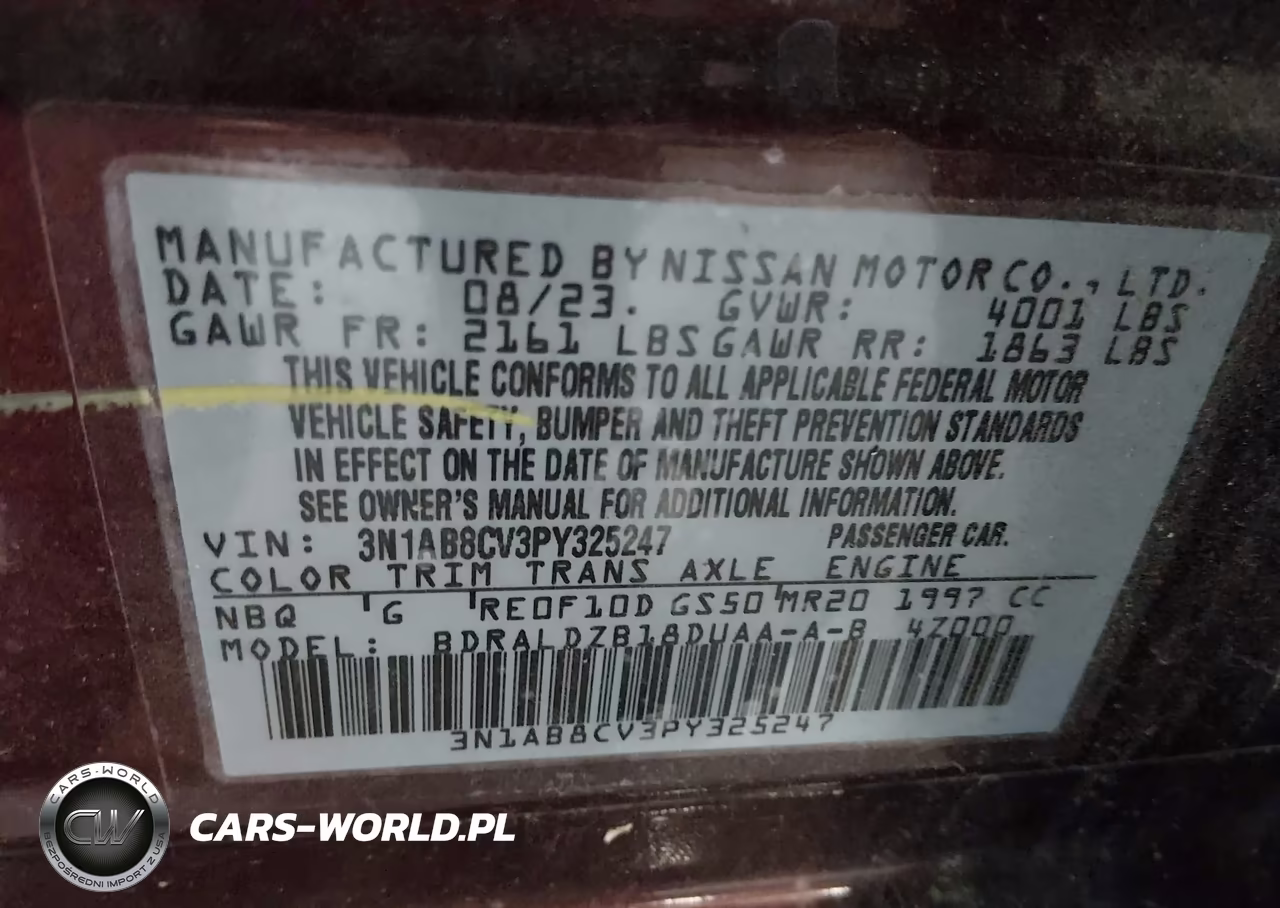 2023 Nissan Sentra Sv Xtronic Cvt VIN:3N1AB8CV3PY325247 - 9
