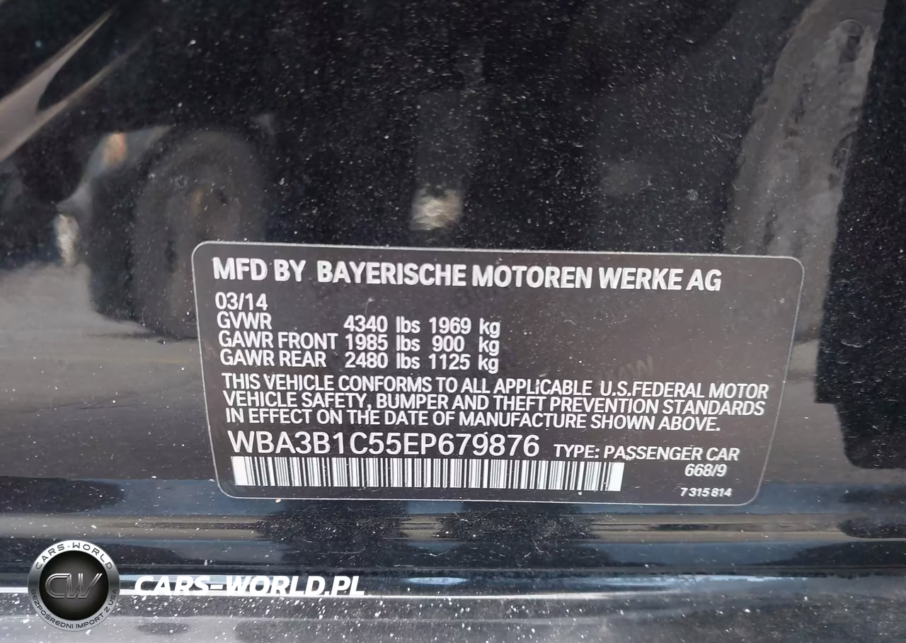 2014 BMW 320I VIN:WBA3B1C55EP679876 - 9