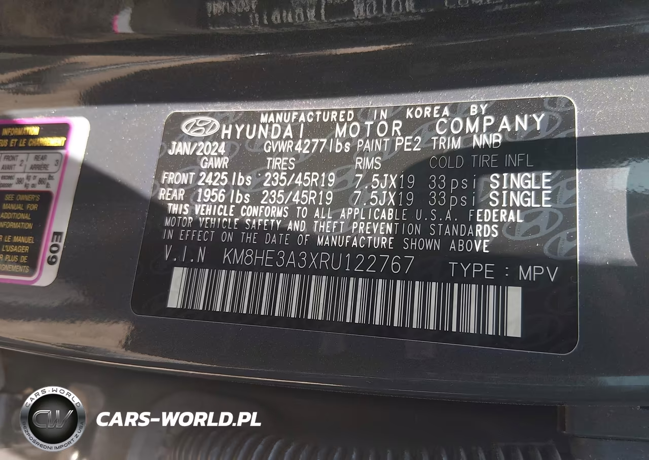 2024 Hyundai Kona Limited VIN:KM8HE3A3XRU122767 - 9