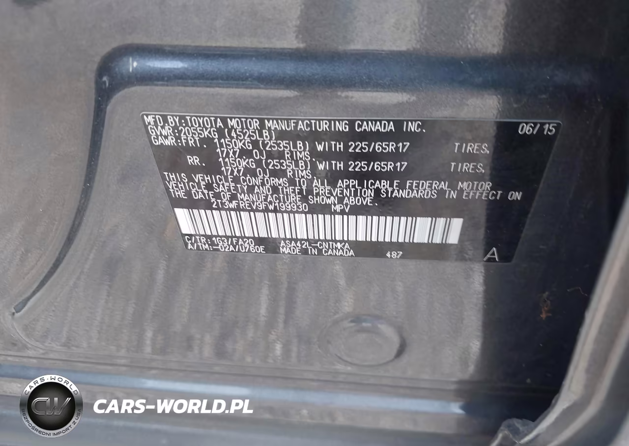 2015 Toyota Rav4 Xle VIN:2T3WFREV9FW199930 - 9