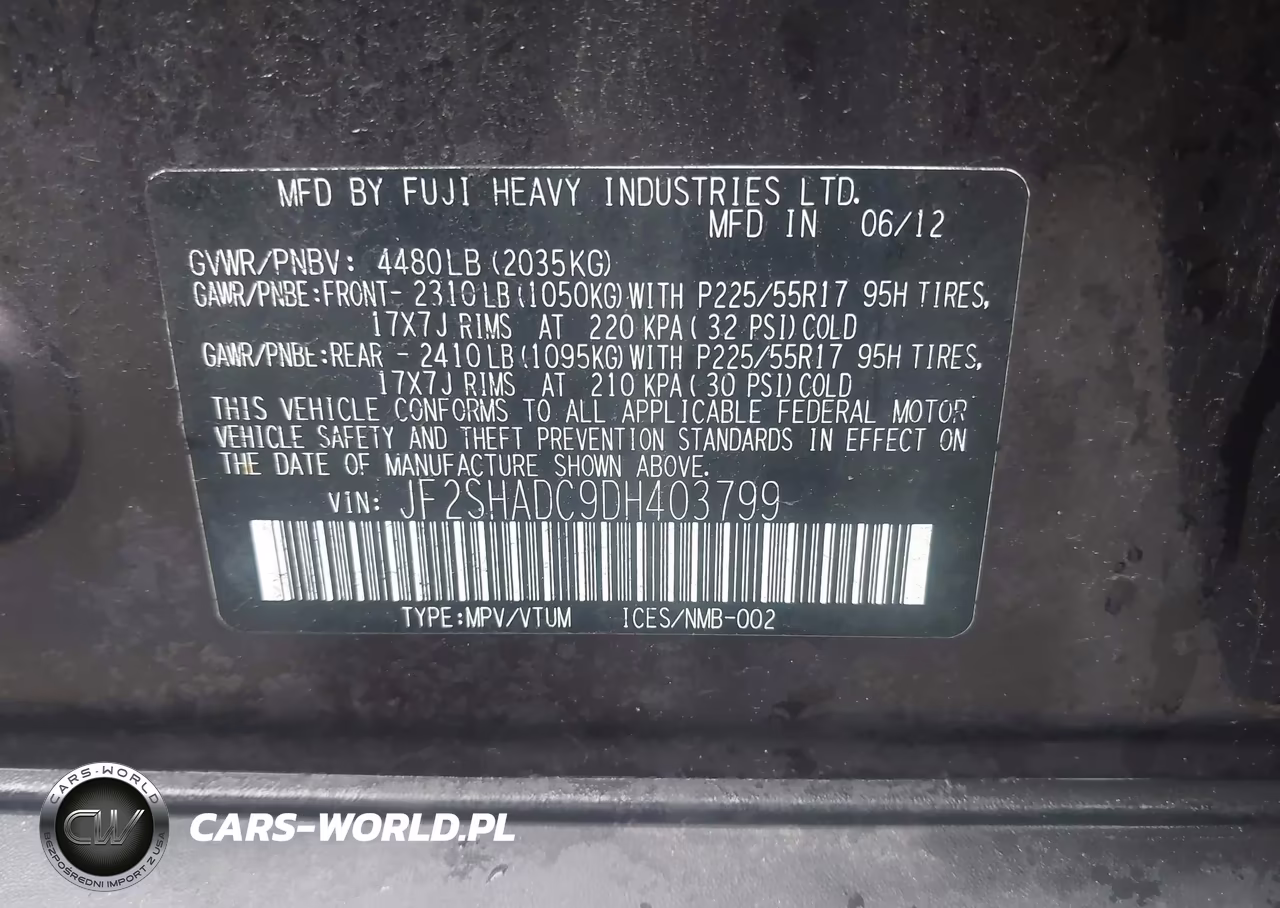 2013 Subaru Forester 2.5X Premium VIN:JF2SHADC9DH403799 - 9