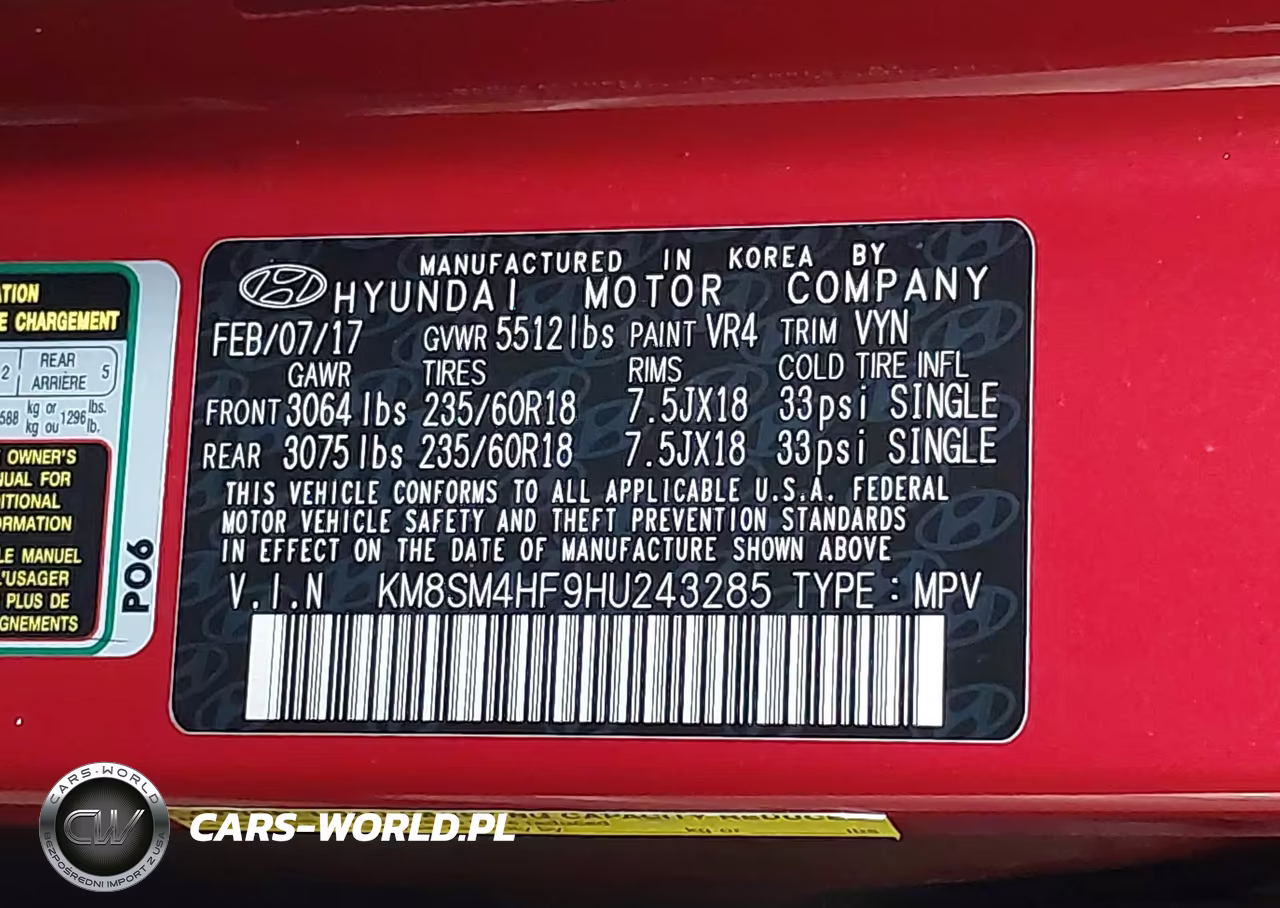 2017 Hyundai Santa Fe Se VIN:KM8SM4HF9HU243285 - 9