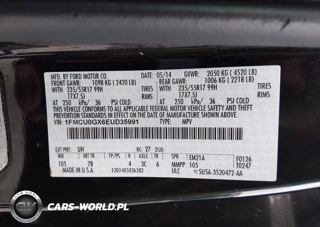 2014 Ford Escape Se VIN:1FMCU0GX6EUD35991 - 9