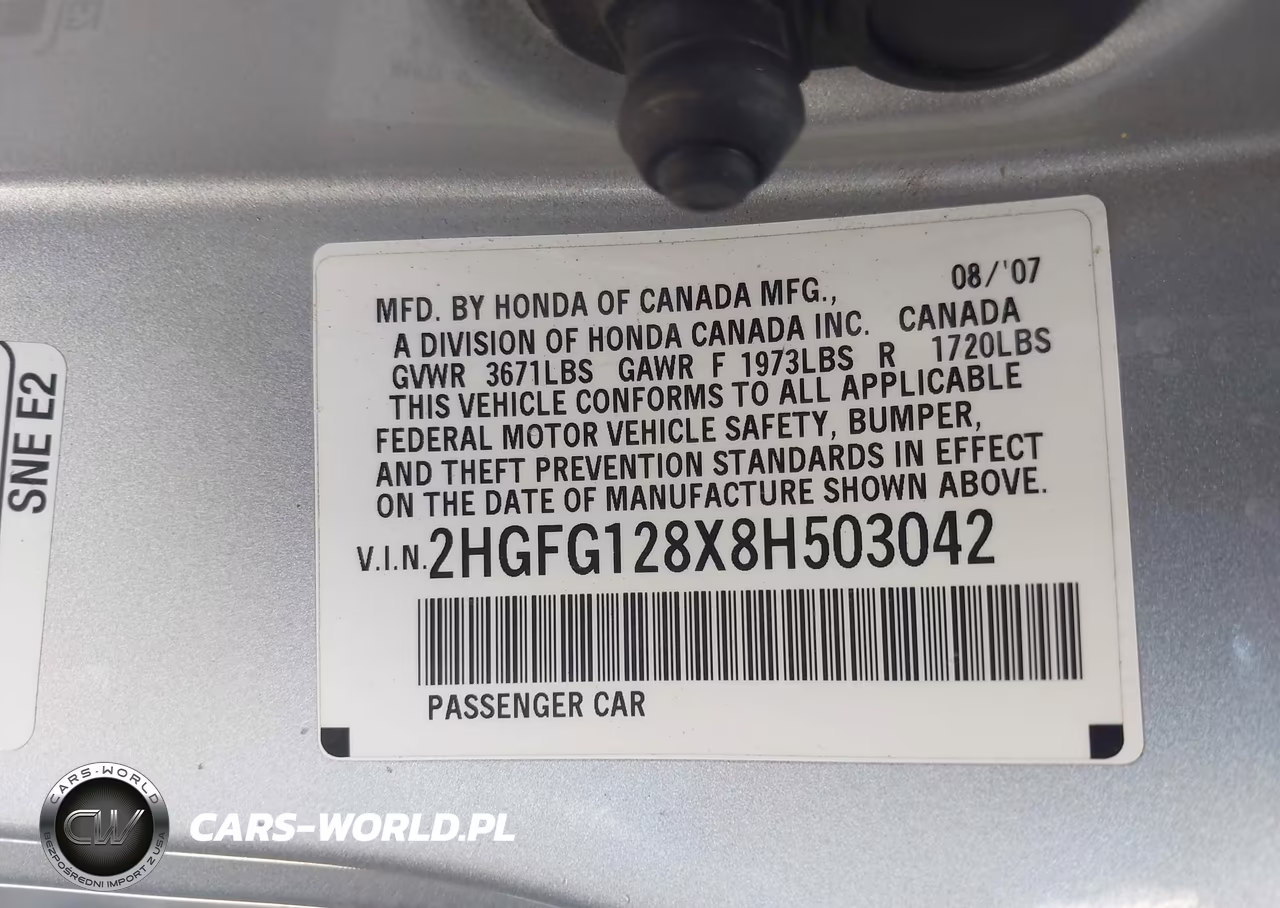 2008 Honda Civic Ex VIN:2HGFG128X8H503042 - 9