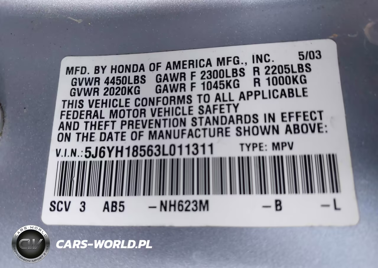 2003 Honda Element Ex VIN:5J6YH18563L011311 - 9