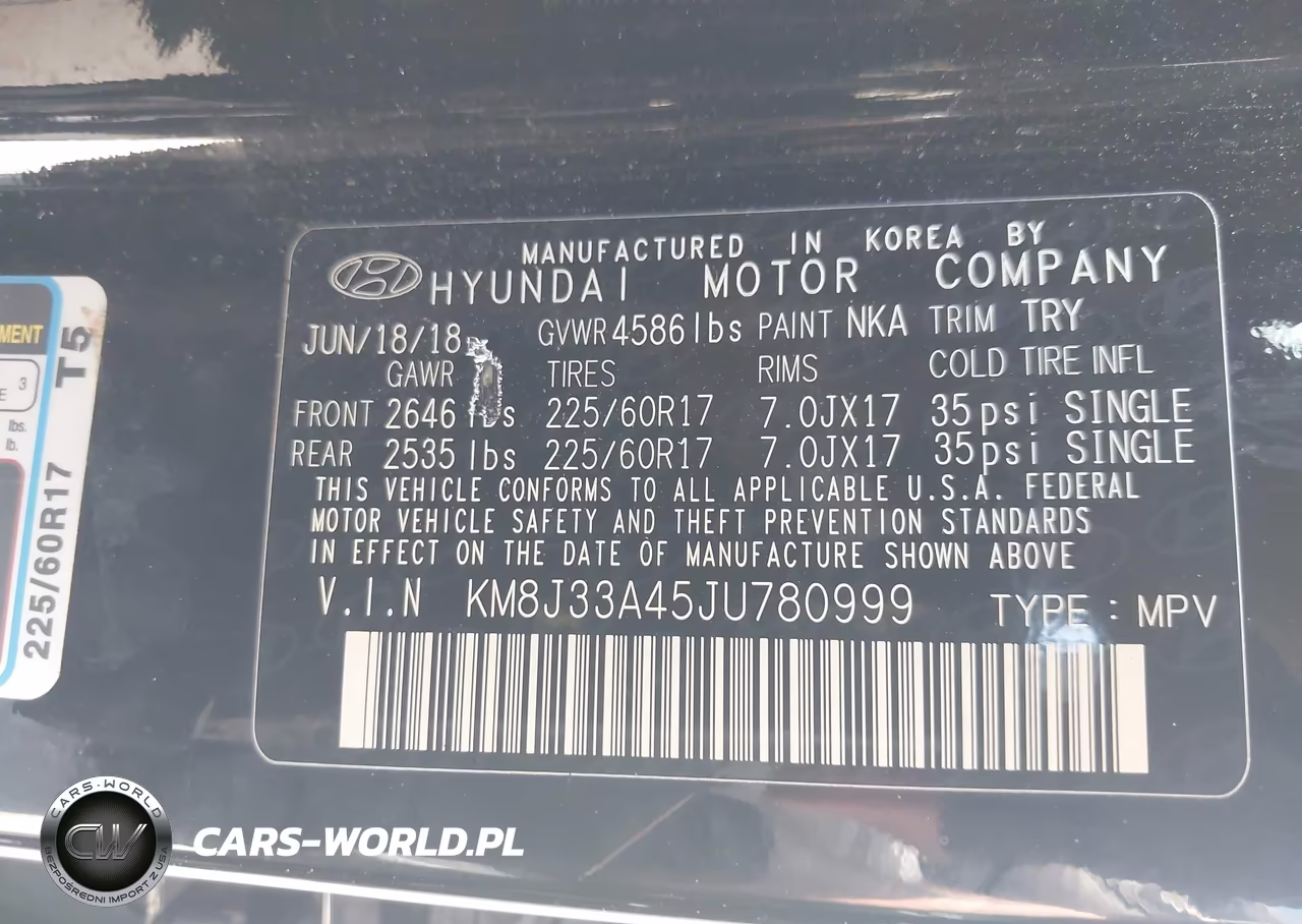 2018 Hyundai Tucson Sel Plus VIN:KM8J33A45JU780999 - 9