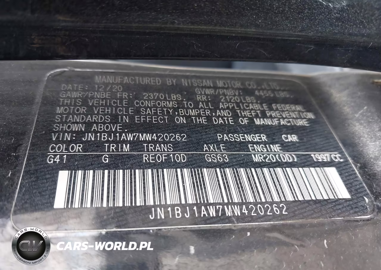 2021 Nissan Rogue Sport S VIN:JN1BJ1AW7MW420262 - 9