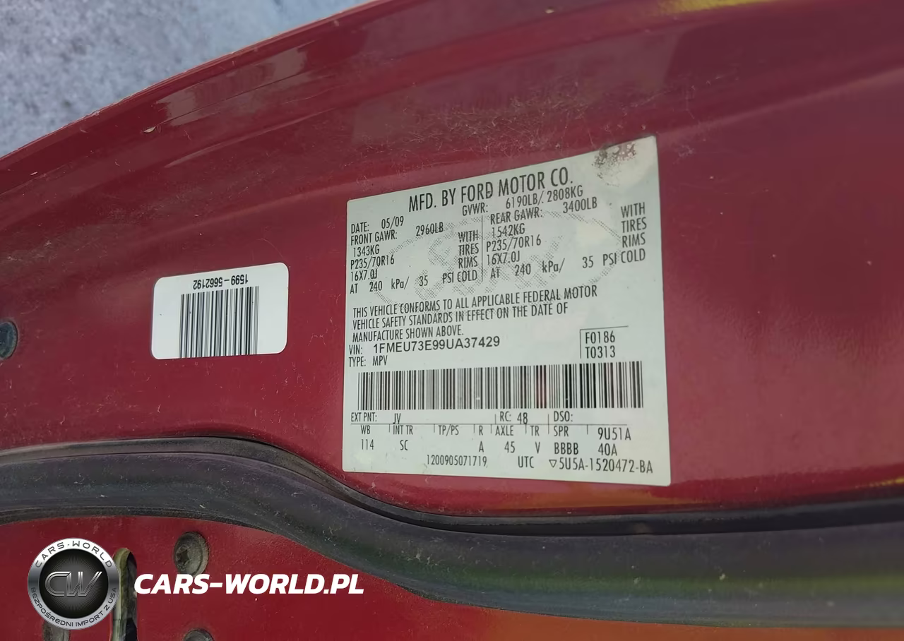 2009 Ford Explorer Xlt VIN:1FMEU73E99UA37429 - 9