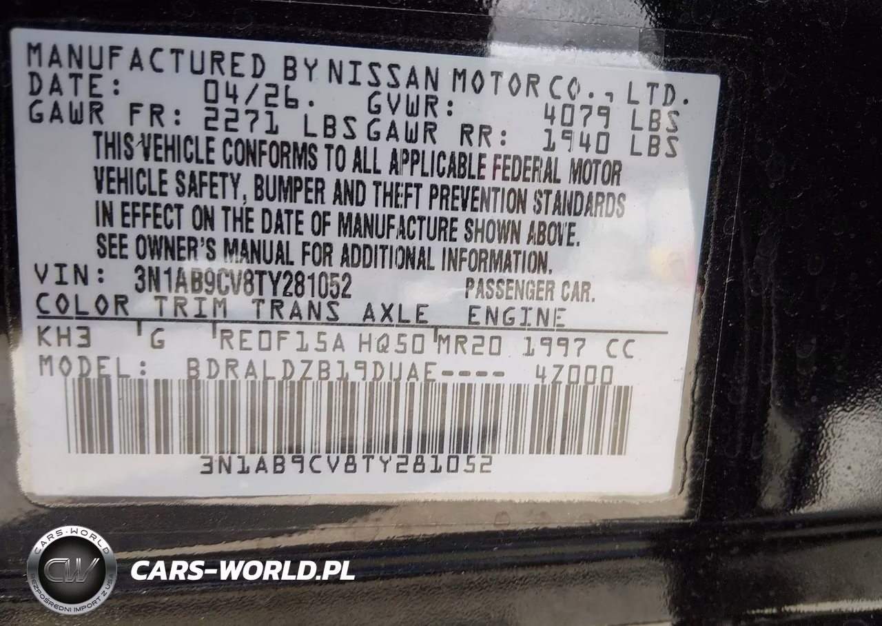 2026 Nissan Sentra Sv VIN:3N1AB9CV8TY281052 - 9