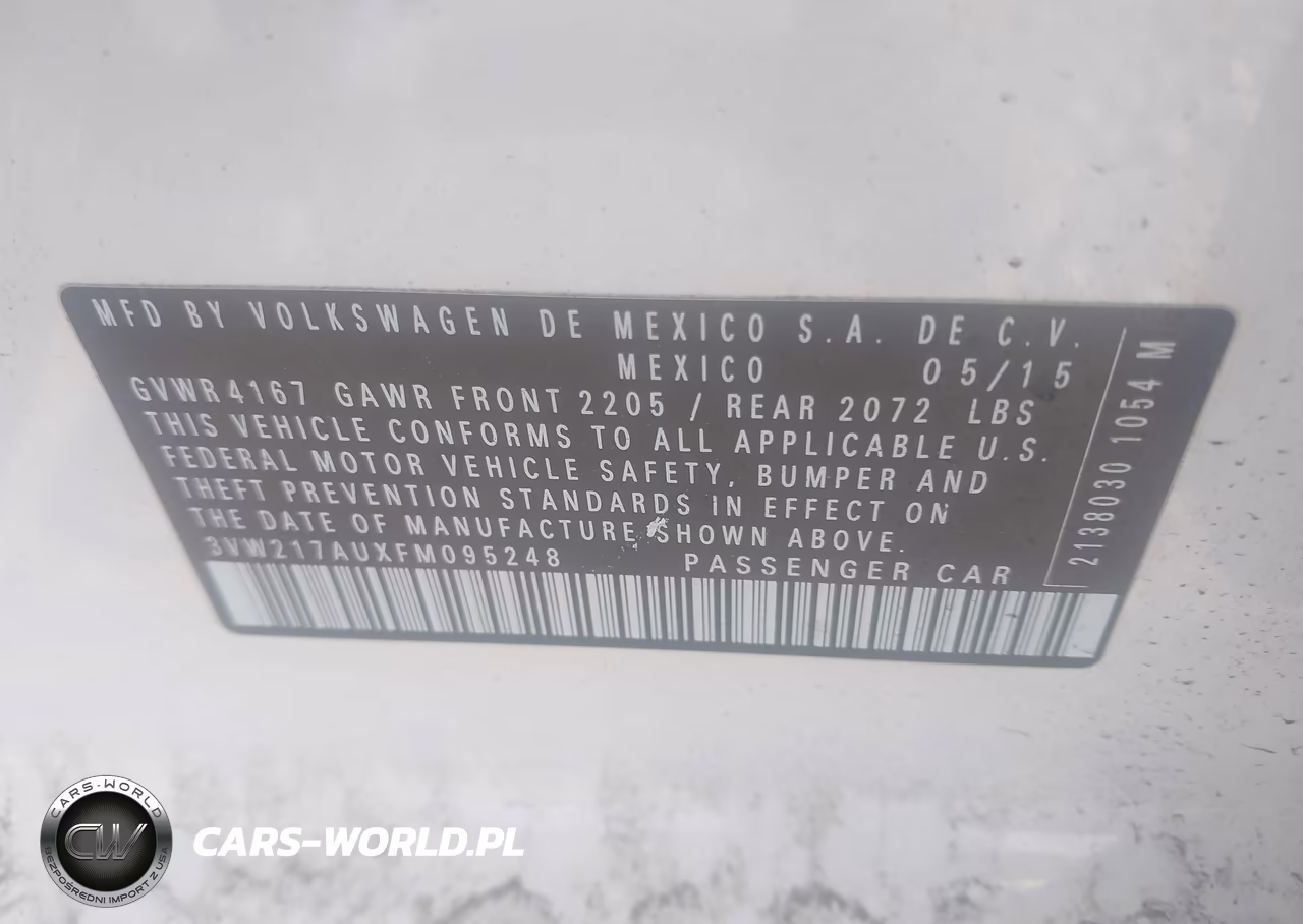 2015 Volkswagen Golf Tsi S 4-Door VIN:3VW217AUXFM095248 - 9
