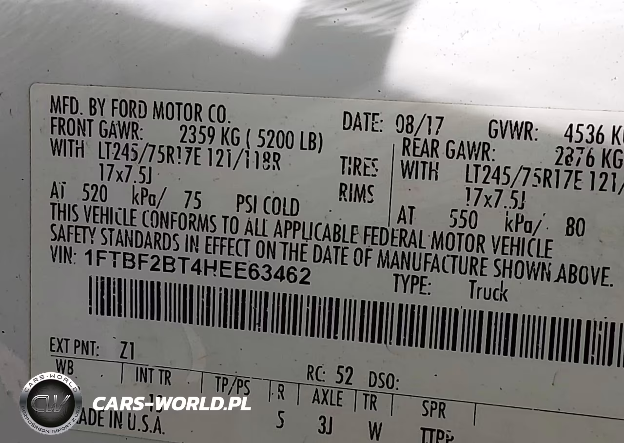 2017 Ford F-250 Xl VIN:1FTBF2BT4HEE63462 - 8