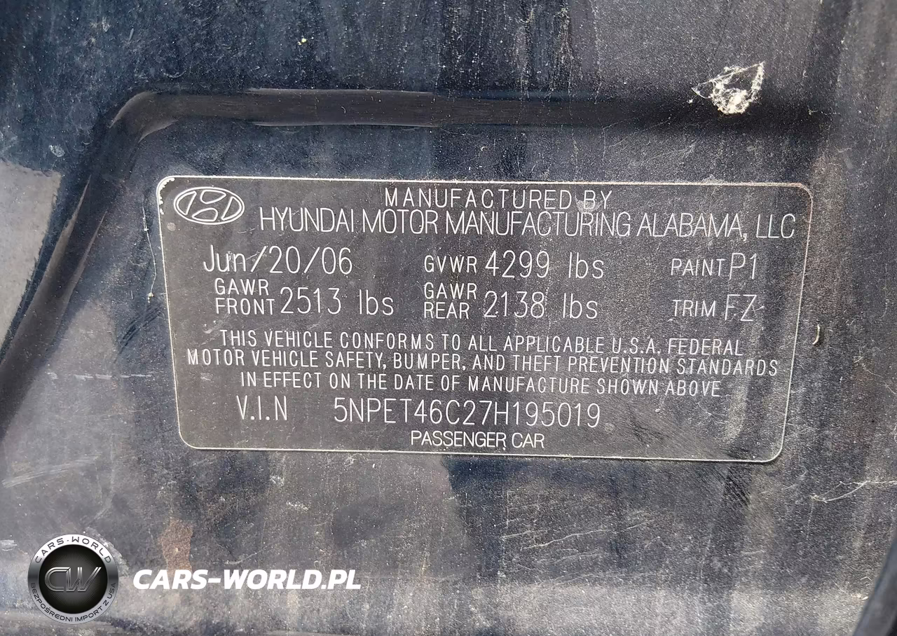 2007 Hyundai Sonata Gls-Gls W-Xm VIN:5NPET46C27H195019 - 9