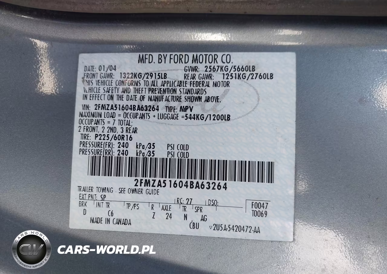 2004 Ford Freestar Se VIN:2FMZA51604BA63264 - 9