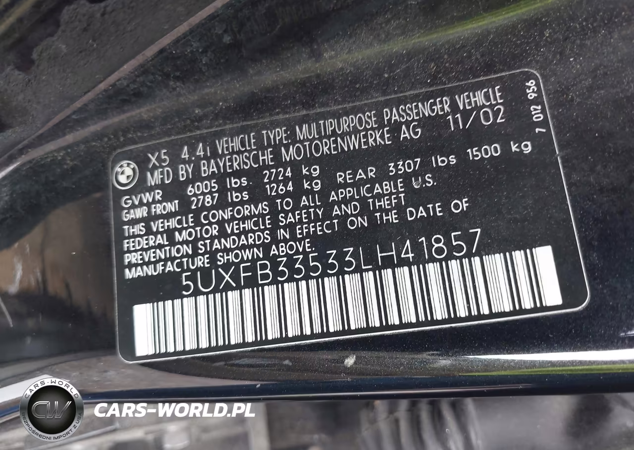 2003 BMW X5 4.4I VIN:5UXFB33533LH41857 - 9