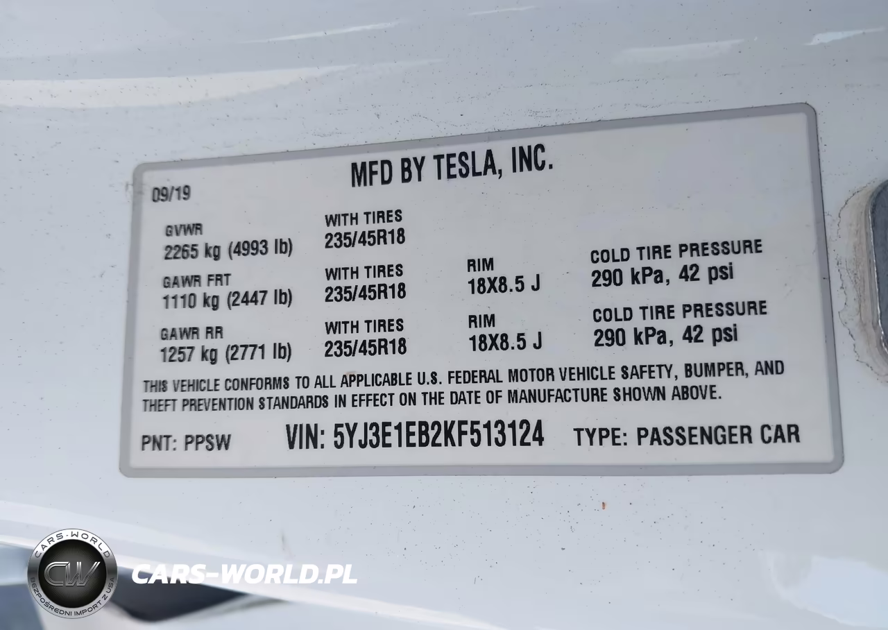 2019 Tesla Model 3 Long Range-Performance VIN:5YJ3E1EB2KF513124 - 9