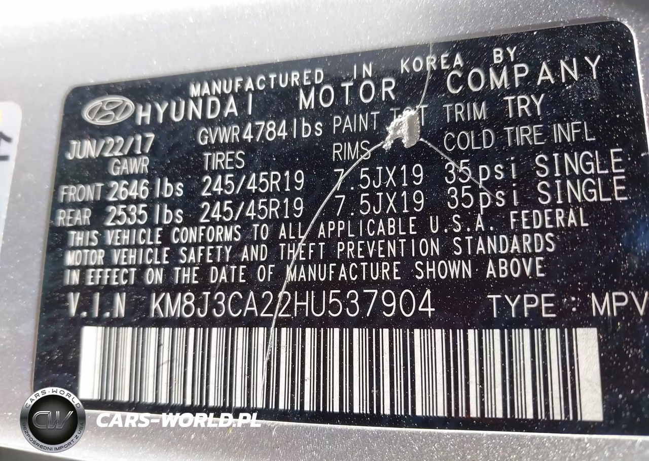 2017 Hyundai Tucson Limited VIN:KM8J3CA22HU537904 - 9
