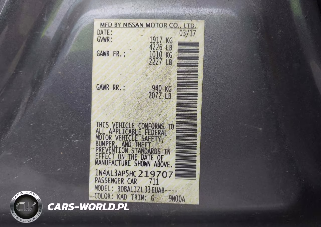 2017 Nissan Altima 2.5 Sv VIN:1N4AL3AP5HC219707 - 9