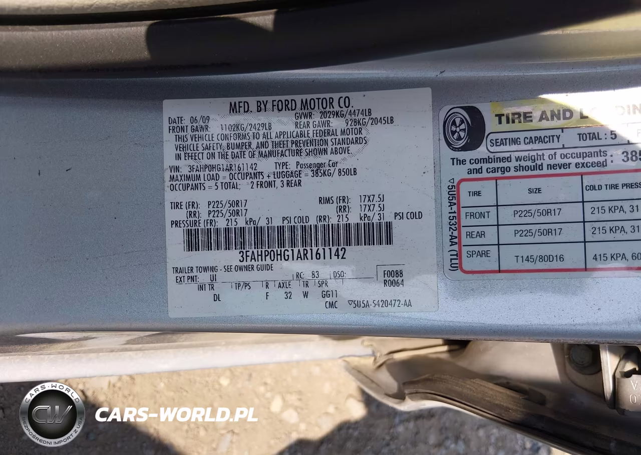 2010 Ford Fusion Se VIN:3FAHP0HG1AR161142 - 9