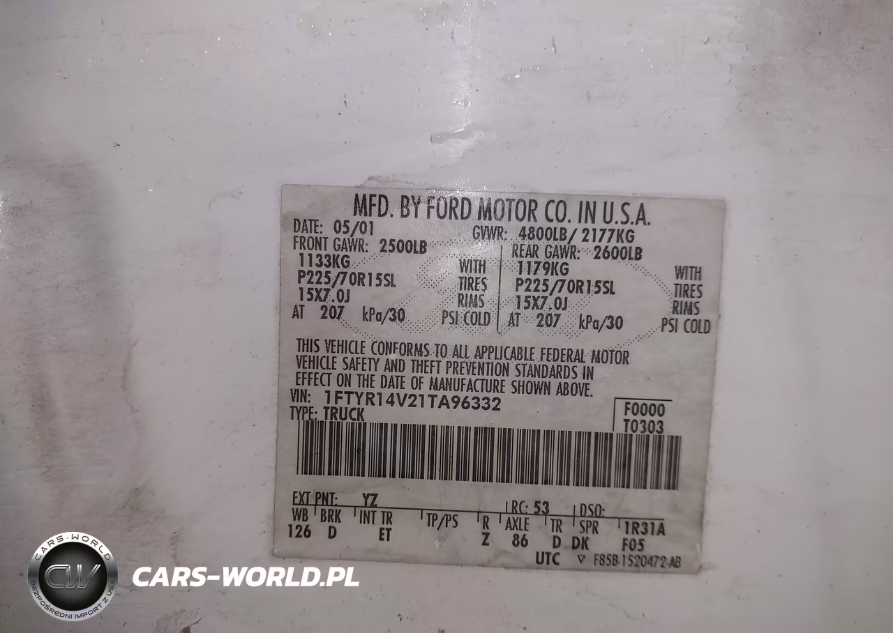 2001 Ford Ranger Edge-Xl-Xlt VIN:1FTYR14V21TA96332 - 9