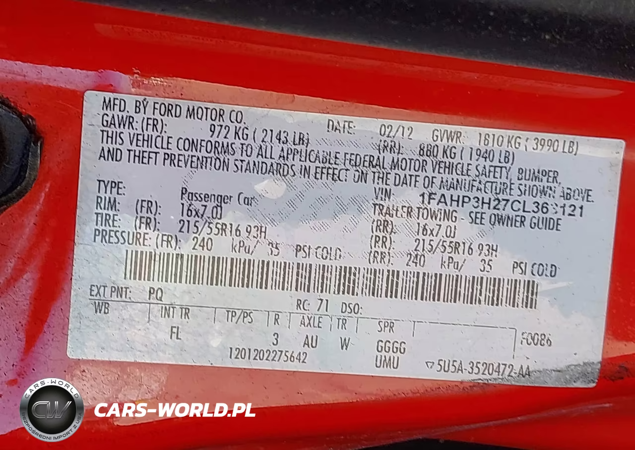 2012 Ford Focus Sel VIN:1FAHP3H27CL363121 - 9