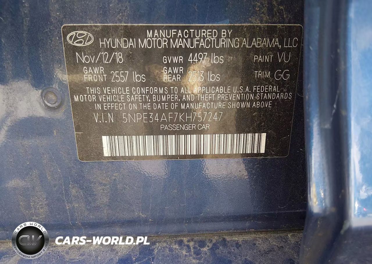 2019 Hyundai Sonata Sel VIN:5NPE34AF7KH757247 - 9