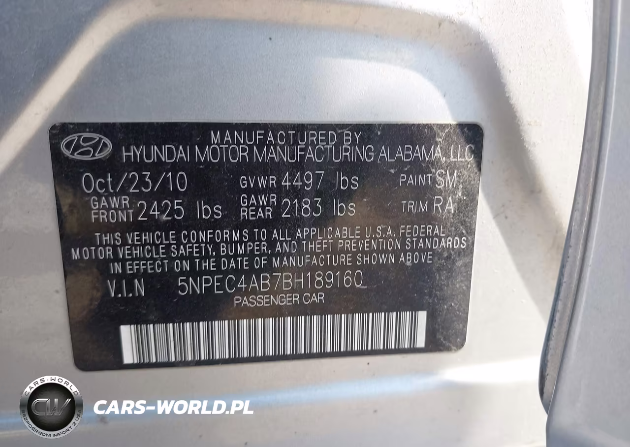 2011 Hyundai Sonata Se 2.0T VIN:5NPEC4AB7BH189160 - 9