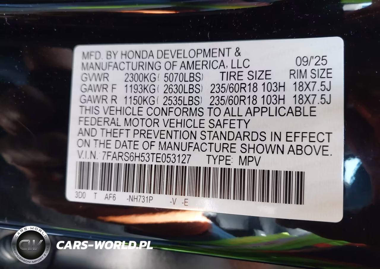 2026 Honda Cr-V Hybrid Awd Sport VIN:7FARS6H53TE053127 - 9