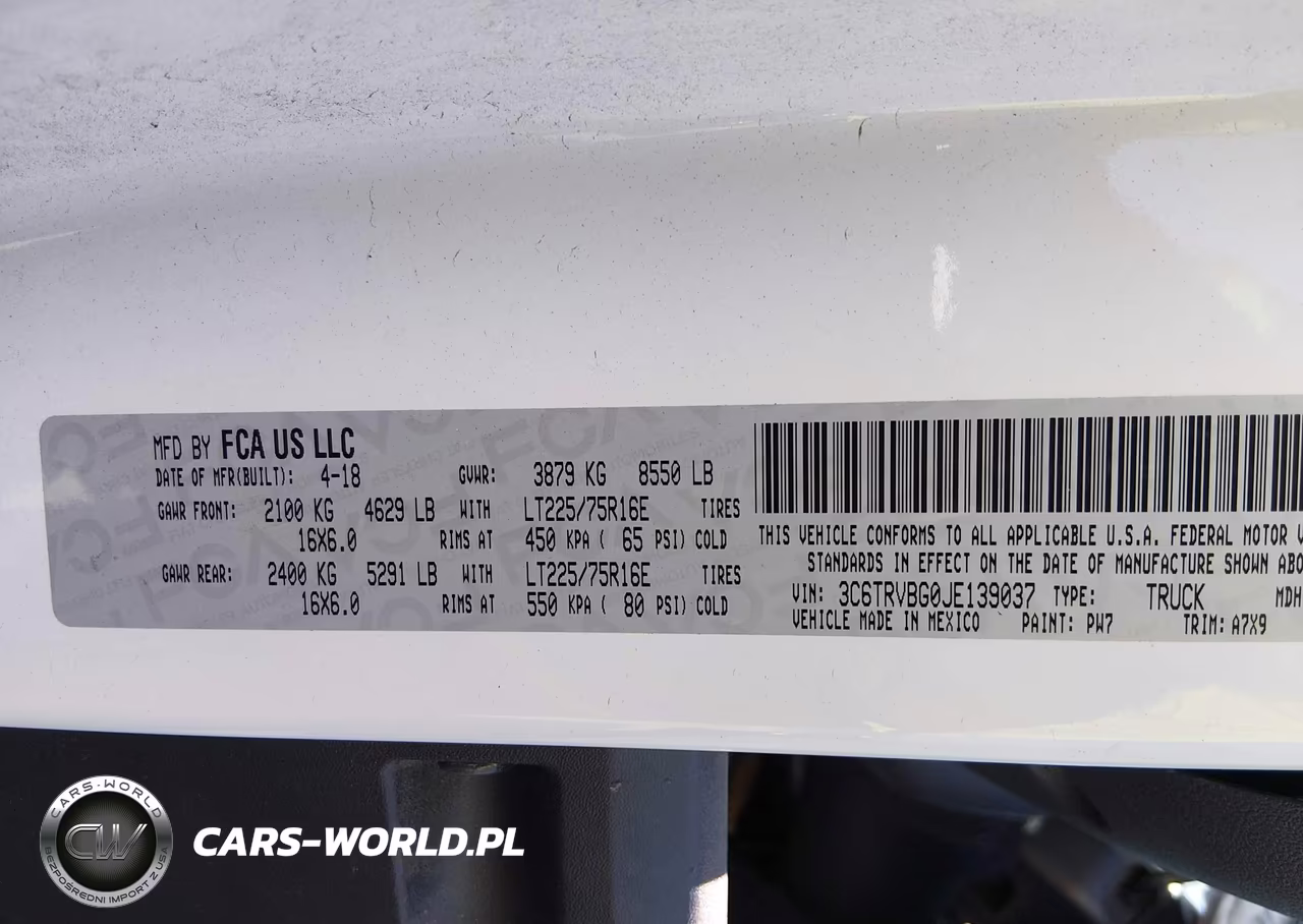 2018 Ram Promaster 1500 High Roof 136 Wb VIN:3C6TRVBG0JE139037 - 9