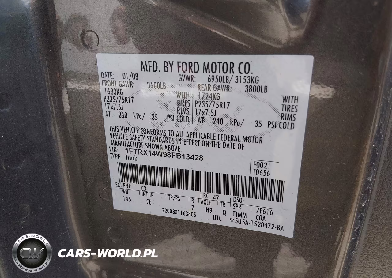 2008 Ford F-150 60Th Anniversary-Stx-Xl-Xlt VIN:1FTRX14W98FB13428 - 9