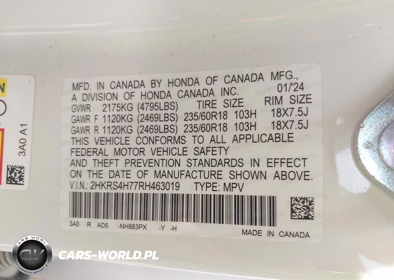 2024 Honda Cr-V Ex-L Awd VIN:2HKRS4H77RH463019 - 9