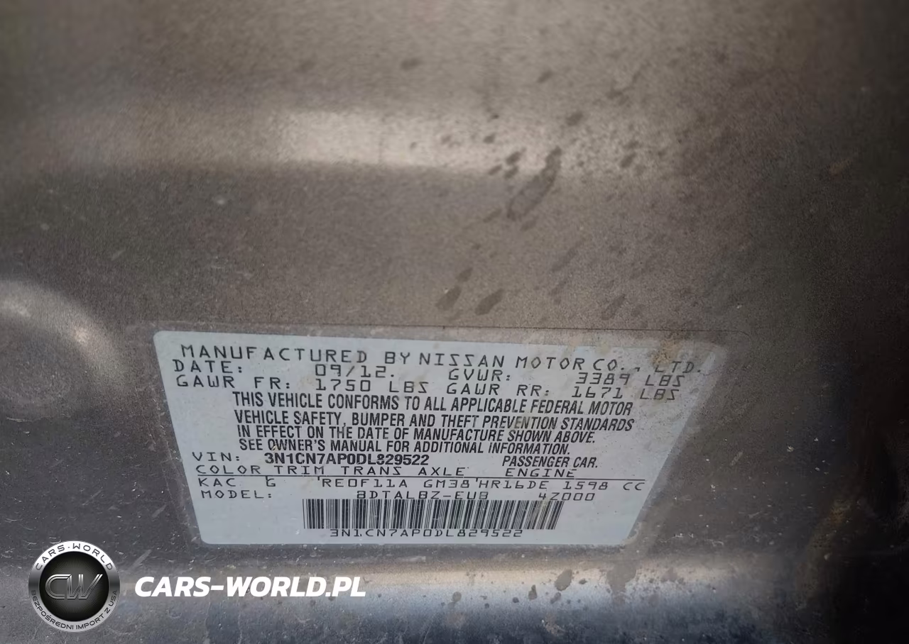 2013 Nissan Versa 1.6 Sv VIN:3N1CN7AP0DL829522 - 9