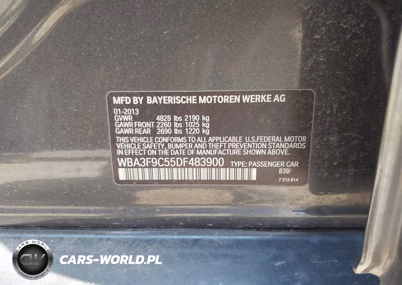 2013 BMW Activehybrid 3 VIN:WBA3F9C55DF483900 - 9