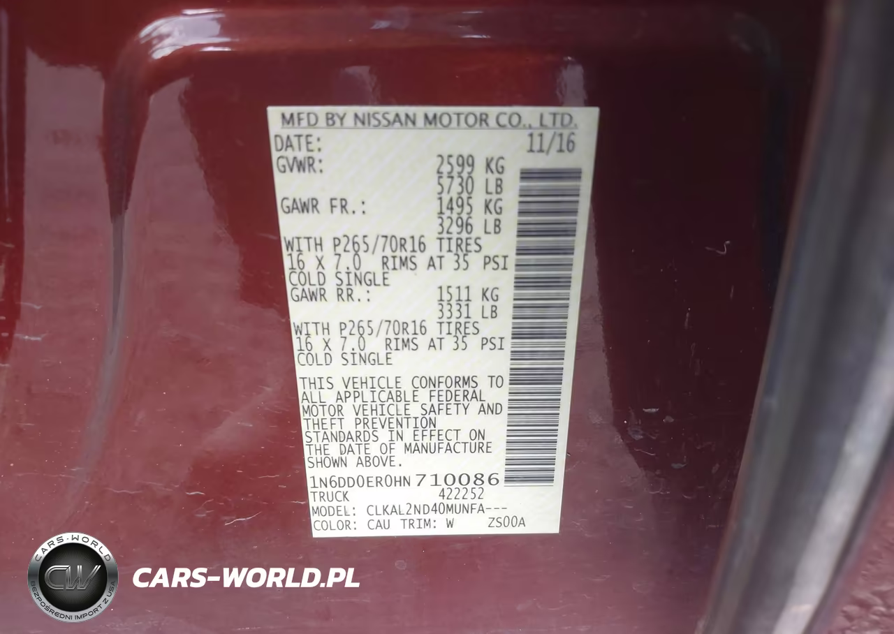 2017 Nissan Frontier Sv VIN:1N6DD0ER0HN710086 - 9