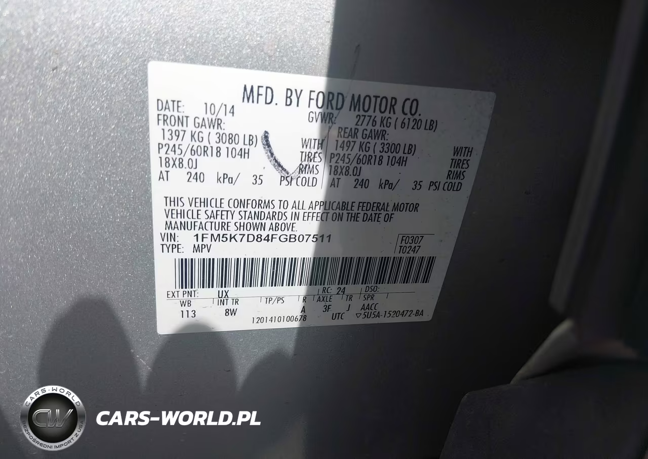 2015 Ford Explorer Xlt VIN:1FM5K7D84FGB07511 - 9
