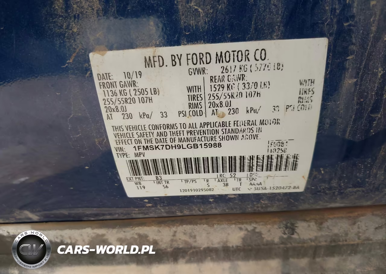2020 Ford Explorer Xlt VIN:1FMSK7DH9LGB15988 - 9